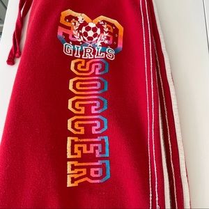 Girl’s Arizona bell bottom fleece Soccer pants.